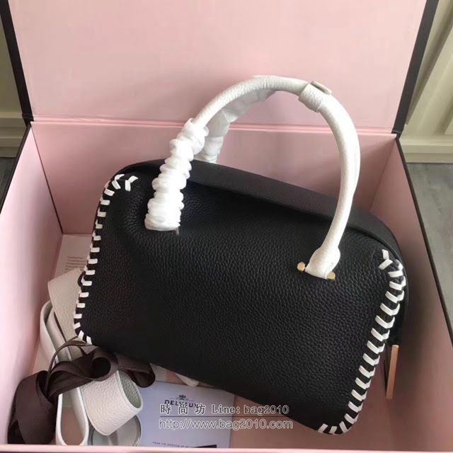 DELVAUX女包 Delvau單肩斜挎包 半手工Cool box 中號 德爾沃女手提包 手拎包 黑色編織  fcs1200